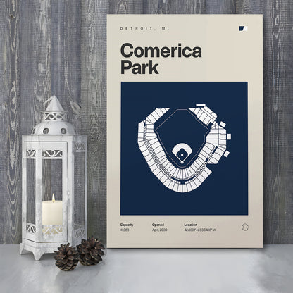 Detroit Tigers Stadium Print, Comerica Park Stadium Print, Fan Gifts, Sport Art, Canvas Print Wall Art