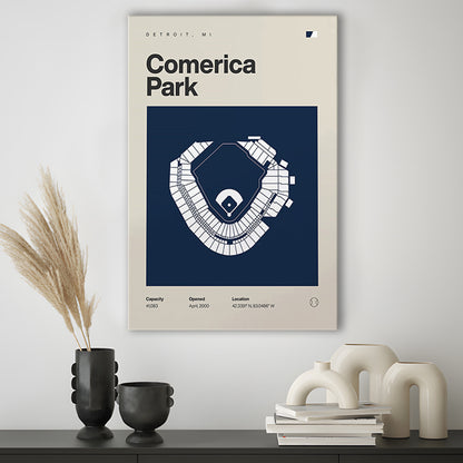 Detroit Tigers Stadium Print, Comerica Park Stadium Print, Fan Gifts, Sport Art, Canvas Print Wall Art