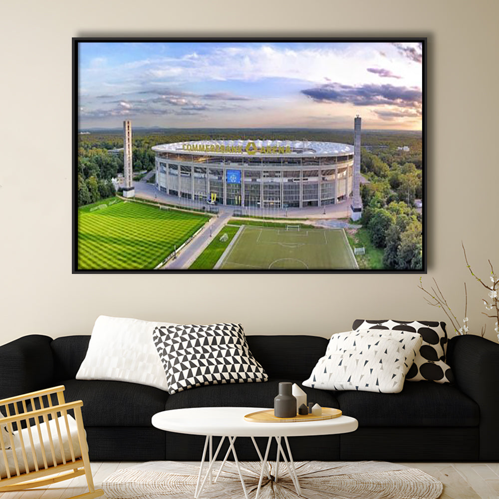 Deutsche Bank Park, Stadium Canvas, Sport Art, Framed Canvas Print Wall Art, Floating Frame