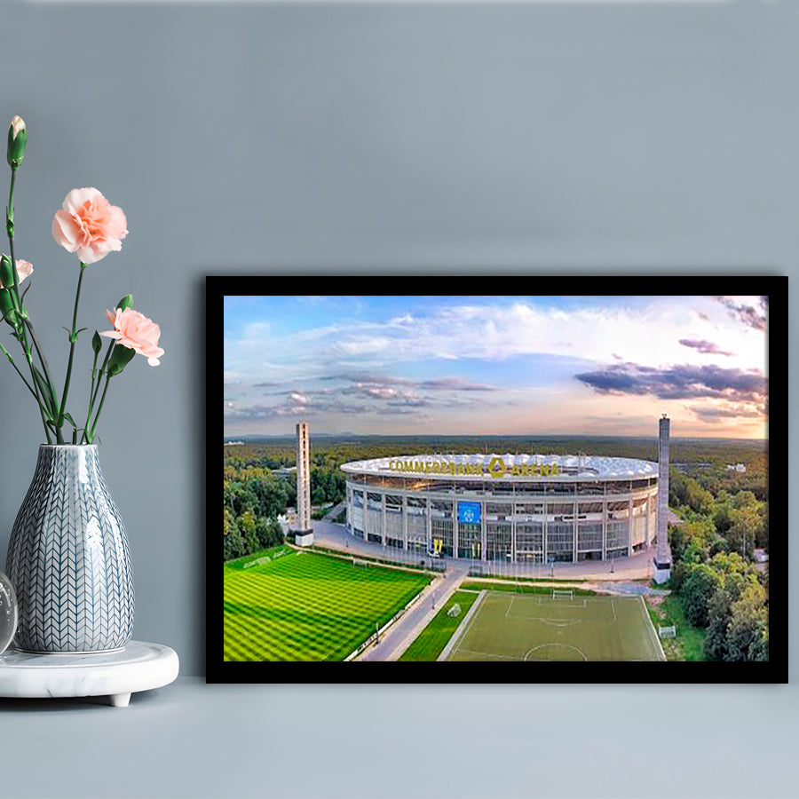 Deutsche Bank Park, Stadium Canvas, Sport Art, Gift for him, Framed Art Print Wall Decor, Picture Framed