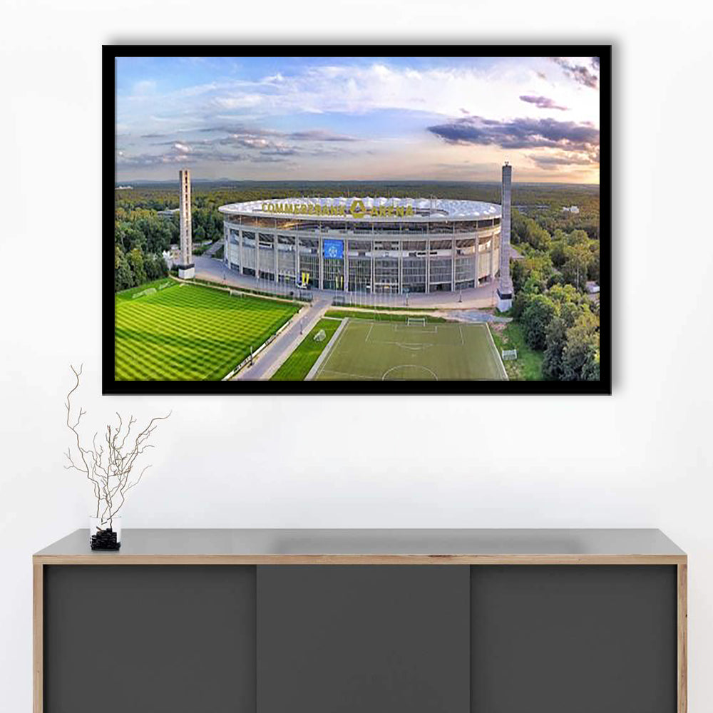 Deutsche Bank Park, Stadium Canvas, Sport Art, Gift for him, Framed Art Print Wall Decor, Picture Framed