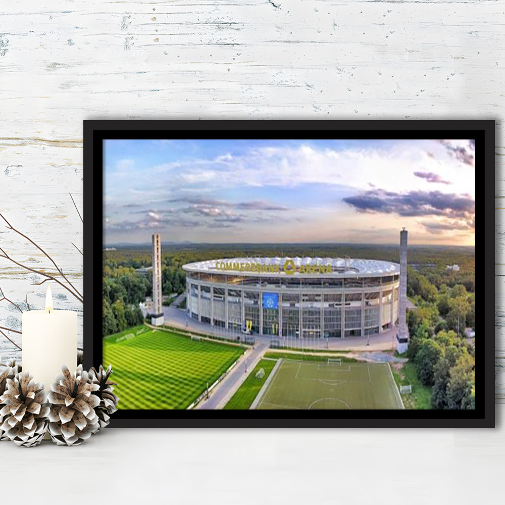 Deutsche Bank Park, Stadium Canvas, Sport Art, Framed Canvas Print Wall Art, Floating Frame