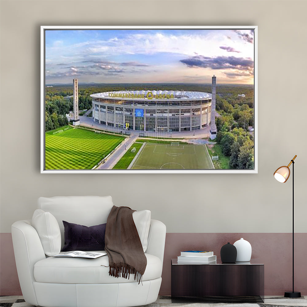 Deutsche Bank Park, Stadium Canvas, Sport Art, Framed Canvas Print Wall Art, Floating Frame