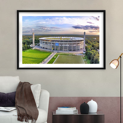 Deutsche Bank Park, Stadium Canvas, Sport Art, Gift for him, White Border Framed Art Print Wall Decor
