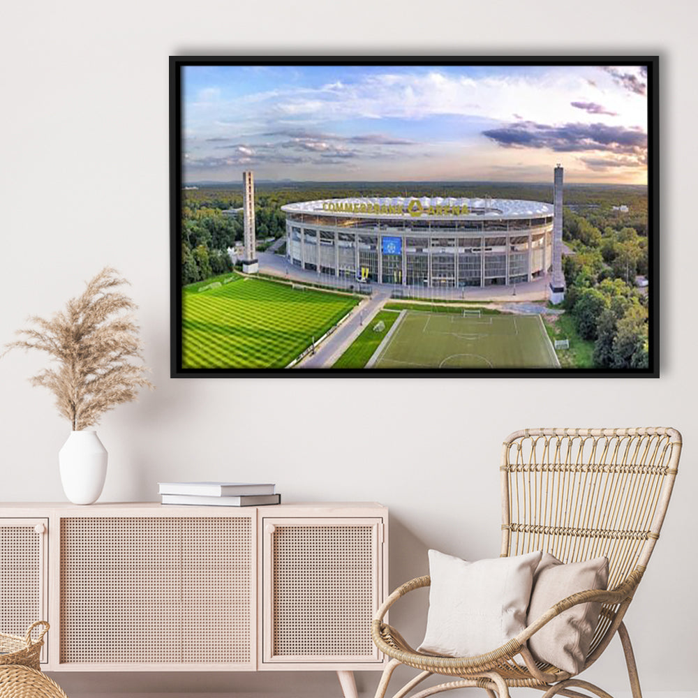 Deutsche Bank Park, Stadium Canvas, Sport Art, Framed Canvas Print Wall Art, Floating Frame