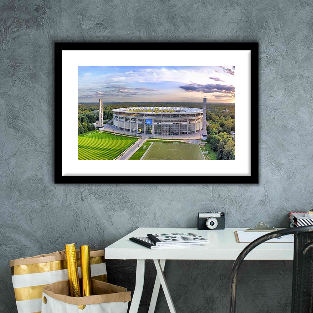 Deutsche Bank Park, Stadium Canvas, Sport Art, Gift for him, White Border Framed Art Print Wall Decor