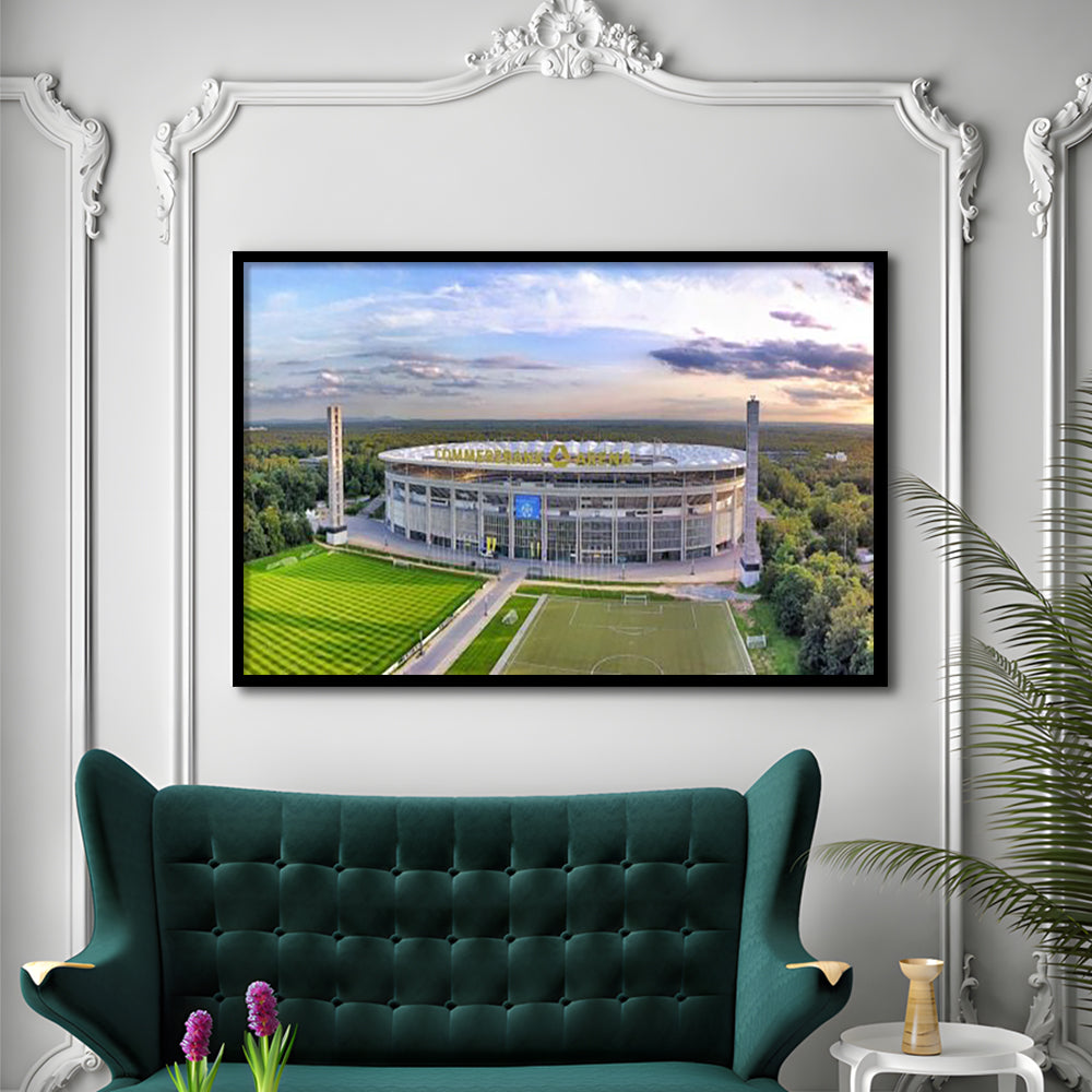 Deutsche Bank Park, Stadium Canvas, Sport Art, Gift for him, Framed Art Print Wall Decor, Picture Framed