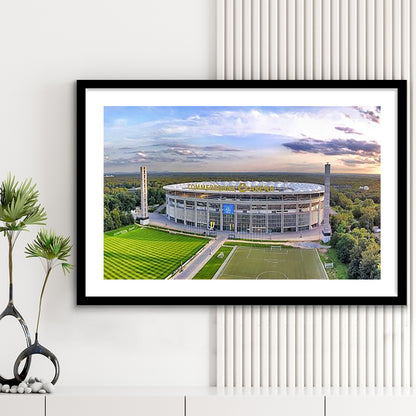 Deutsche Bank Park, Stadium Canvas, Sport Art, Gift for him, White Border Framed Art Print Wall Decor