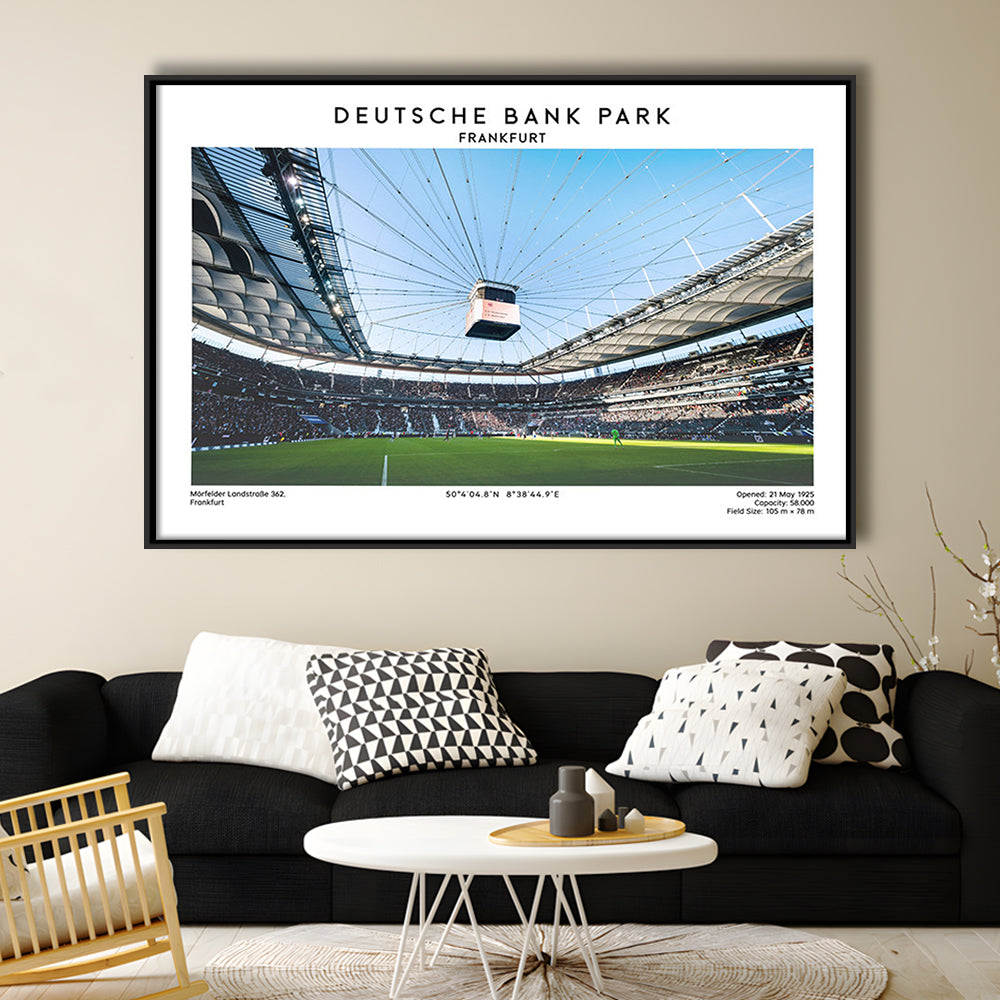 Deutsche Bank Park Print, Frankfurt Football Stadium Wall Art , Bundesliga Fans, Framed Canvas Print Wall Art