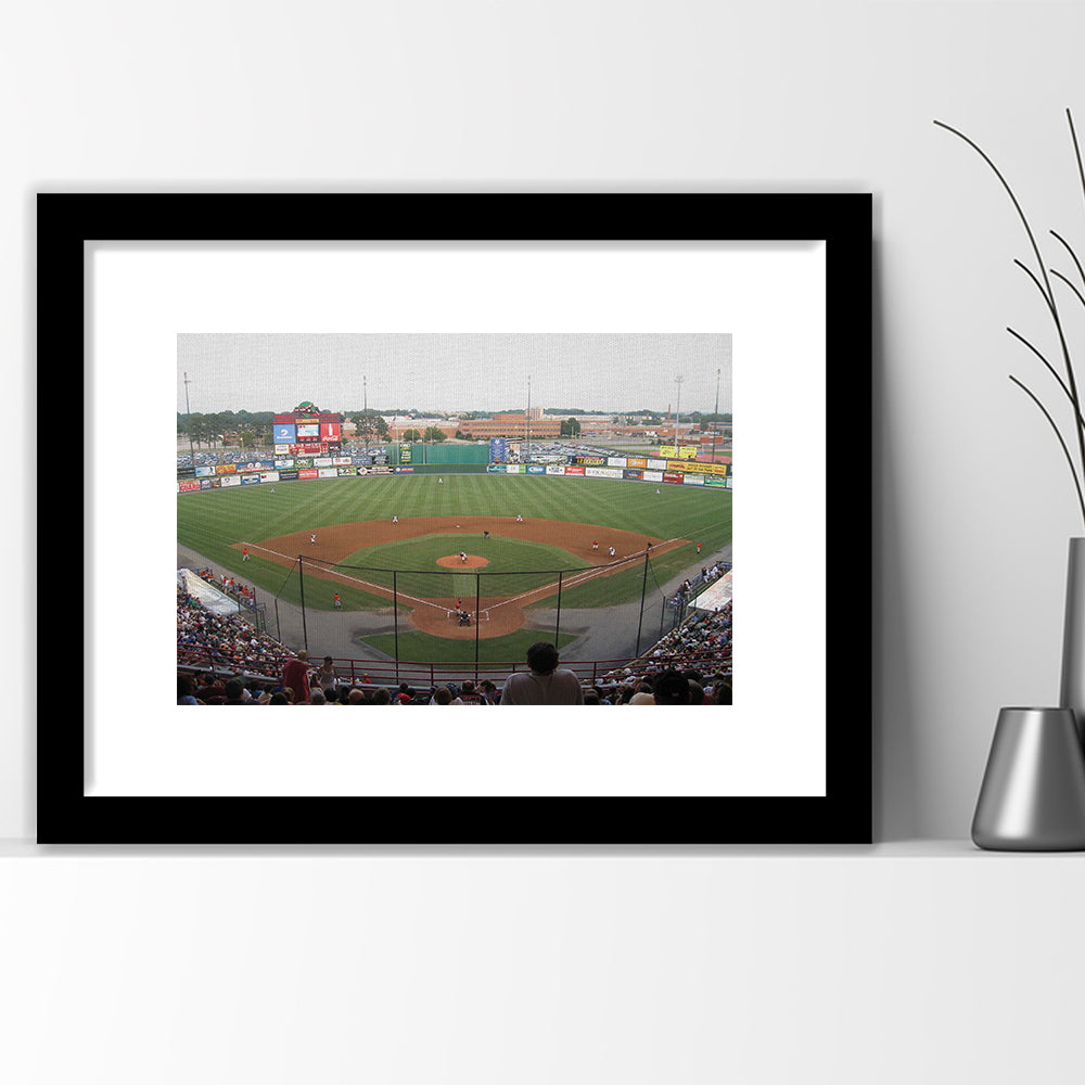 Diamond Stadium, Stadium Canvas, Sport Art, Gift for him, White Border Framed Art Print Wall Decor