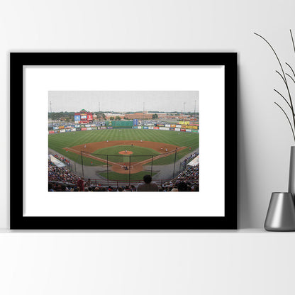 Diamond Stadium, Stadium Canvas, Sport Art, Gift for him, White Border Framed Art Print Wall Decor