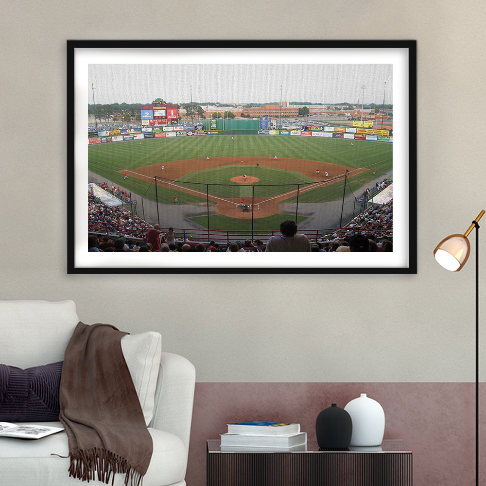 Diamond Stadium, Stadium Canvas, Sport Art, Gift for him, White Border Framed Art Print Wall Decor