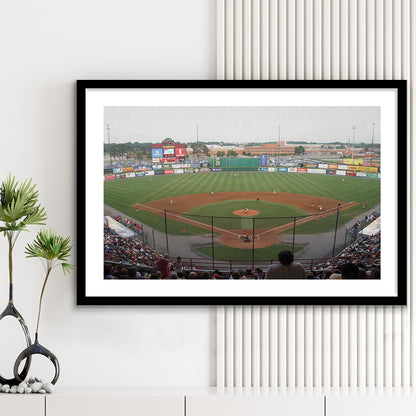 Diamond Stadium, Stadium Canvas, Sport Art, Gift for him, White Border Framed Art Print Wall Decor