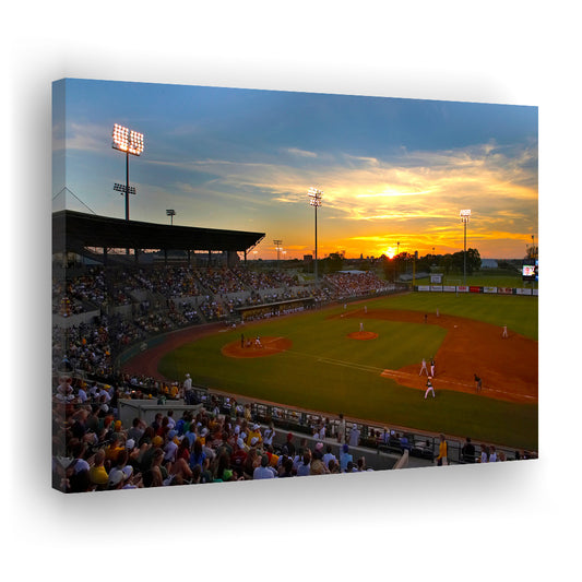 Diamond Stadium at Sunset, Stadium Canvas, Sport Art, Gift for him, Man Cave Decor, Art Print, Canvas Print Wall Art