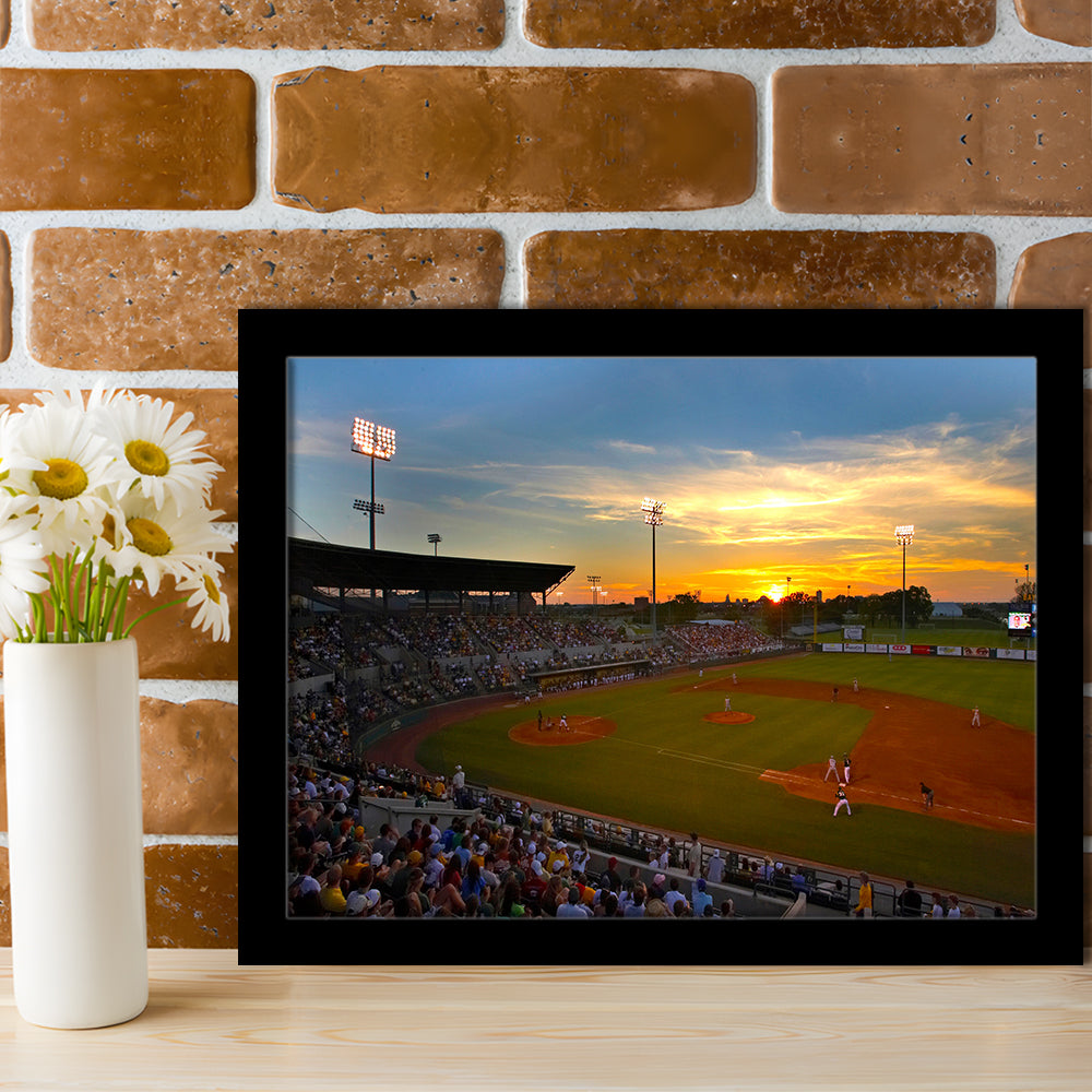 Diamond Stadium at Sunset, Stadium Canvas, Sport Art, Gift for him, Framed Art Print Wall Decor, Picture Framed