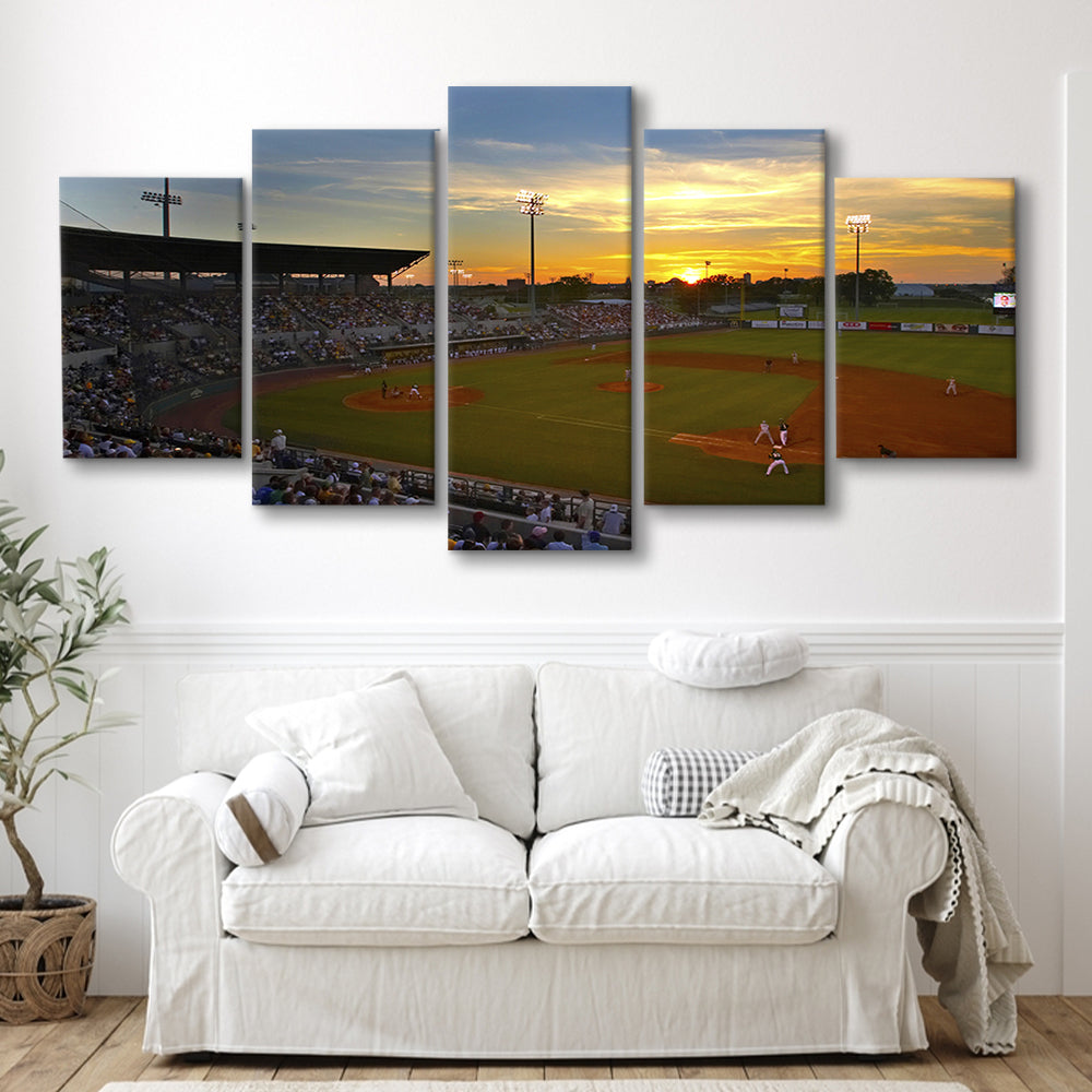 Diamond Stadium at Sunset, Stadium Canvas, Sport Art, Gift for him, 5 Panel, Large Canvas, Canvas Print Wall Art