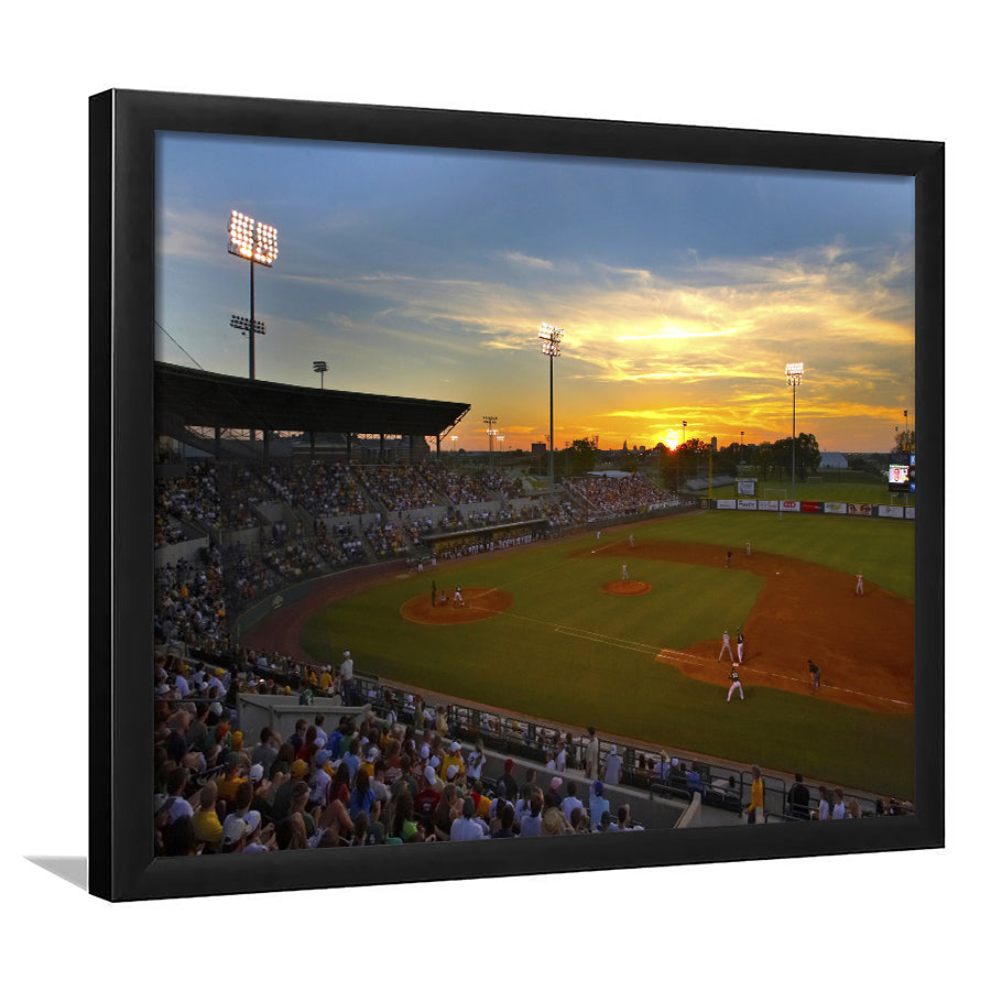 Diamond Stadium at Sunset, Stadium Canvas, Sport Art, Gift for him, Framed Art Print Wall Decor, Picture Framed