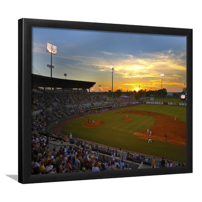 Diamond Stadium at Sunset, Stadium Canvas, Sport Art, Gift for him, Framed Art Print Wall Decor, Picture Framed