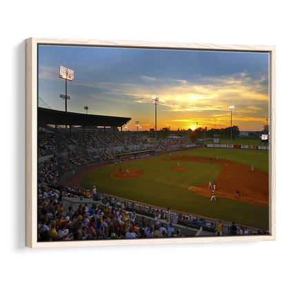 Diamond Stadium at Sunset, Stadium Canvas, Sport Art, Framed Canvas Print Wall Art, Floating Frame
