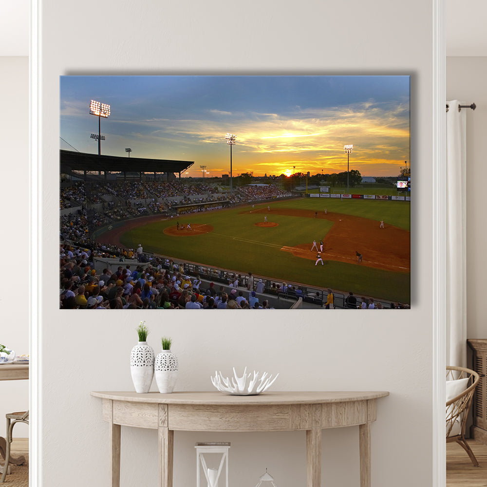 Diamond Stadium at Sunset, Stadium Canvas, Sport Art, Gift for him, Man Cave Decor, Art Print, Canvas Print Wall Art