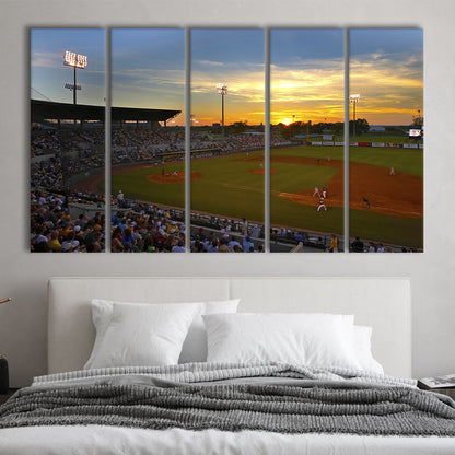 Diamond Stadium at Sunset, Stadium Canvas, Sport Art, 5 Panel B, Extra Large Canvas, Canvas Print Wall Art