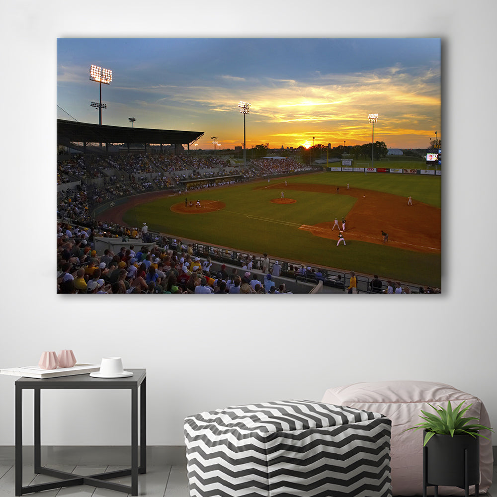 Diamond Stadium at Sunset, Stadium Canvas, Sport Art, Gift for him, Man Cave Decor, Art Print, Canvas Print Wall Art