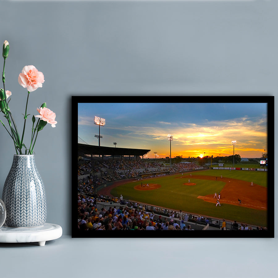 Diamond Stadium at Sunset, Stadium Canvas, Sport Art, Gift for him, Framed Art Print Wall Decor, Picture Framed