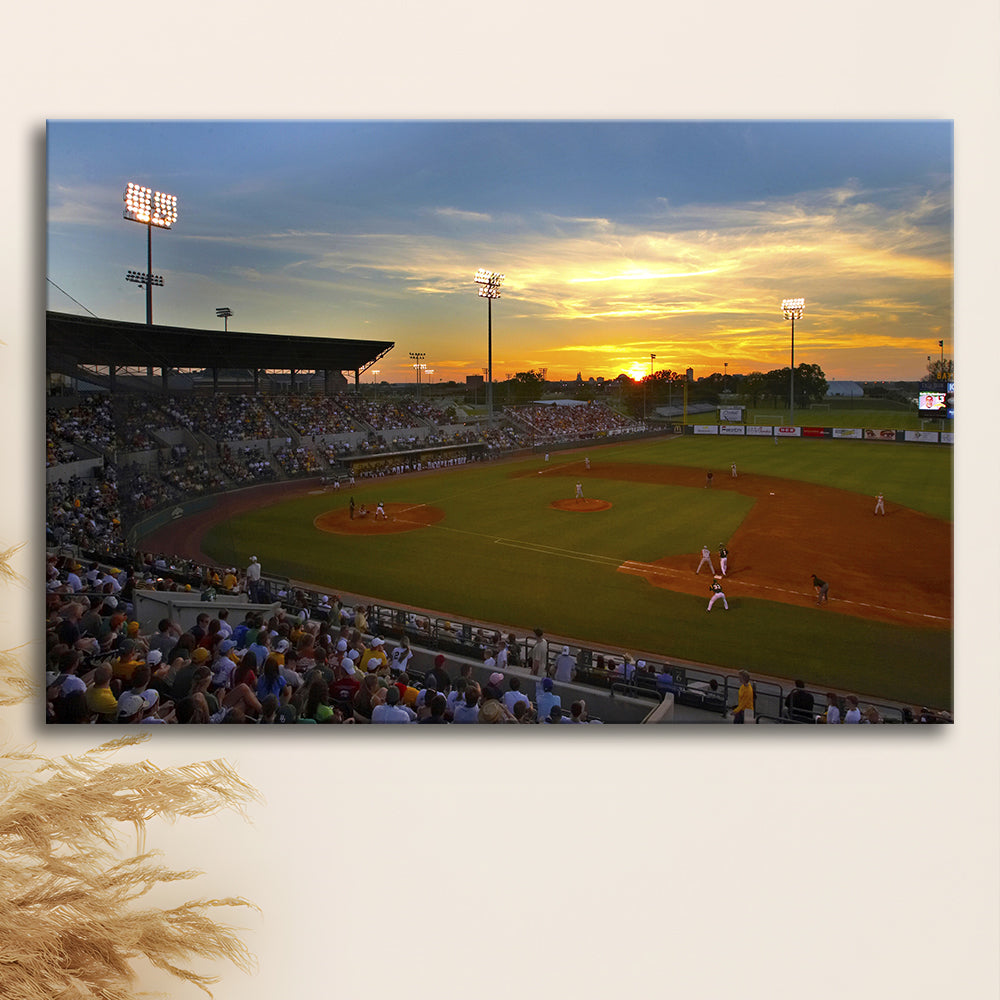 Diamond Stadium at Sunset, Stadium Canvas, Sport Art, Gift for him, Man Cave Decor, Art Print, Canvas Print Wall Art