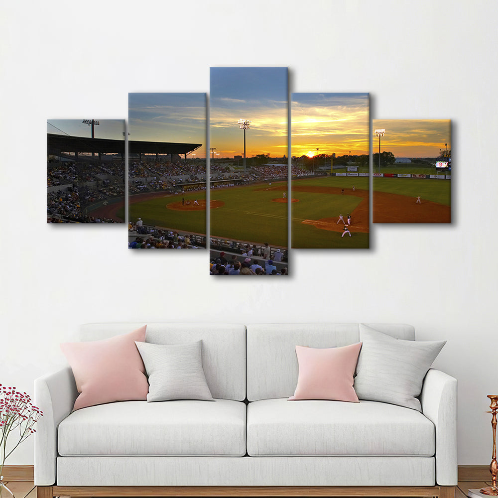 Diamond Stadium at Sunset, Stadium Canvas, Sport Art, Gift for him, 5 Panel, Large Canvas, Canvas Print Wall Art