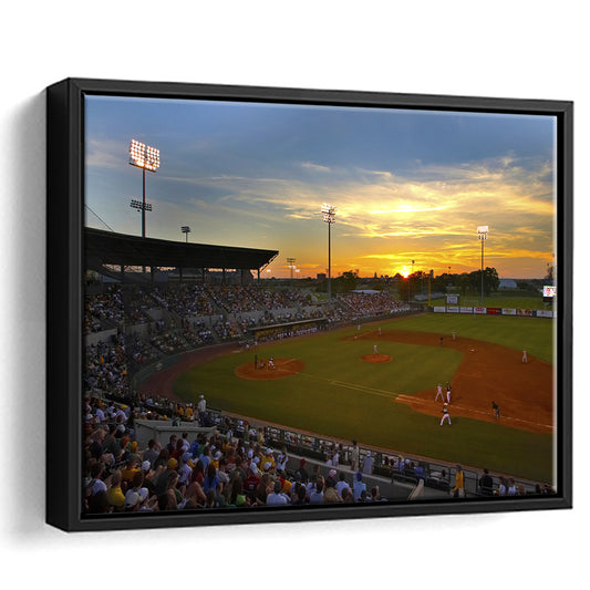 Diamond Stadium at Sunset, Stadium Canvas, Sport Art, Framed Canvas Print Wall Art, Floating Frame