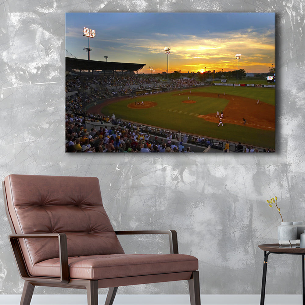 Diamond Stadium at Sunset, Stadium Canvas, Sport Art, Gift for him, Man Cave Decor, Art Print, Canvas Print Wall Art