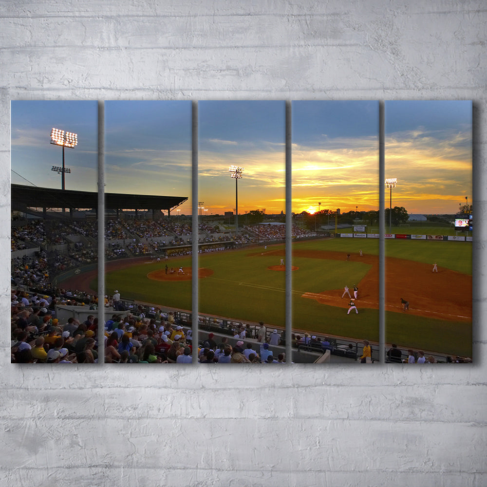 Diamond Stadium at Sunset, Stadium Canvas, Sport Art, 5 Panel B, Extra Large Canvas, Canvas Print Wall Art