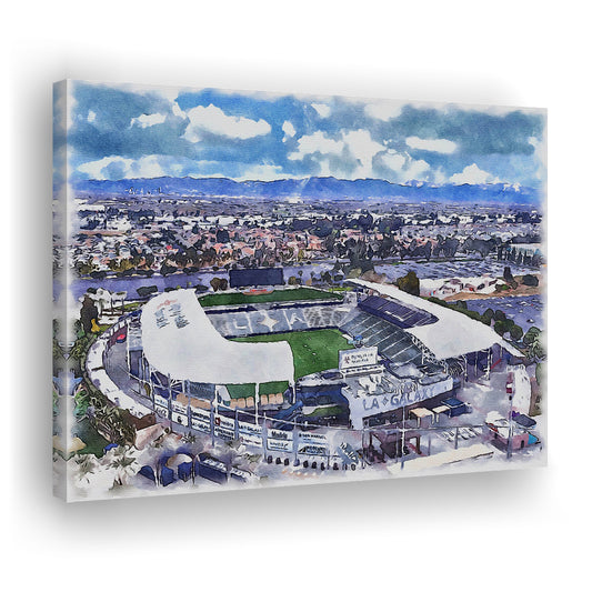 Dignity Health Sports Park Painting Stadium Watercolor, Sport Art, Gifts for him, Canvas Print Wall Art