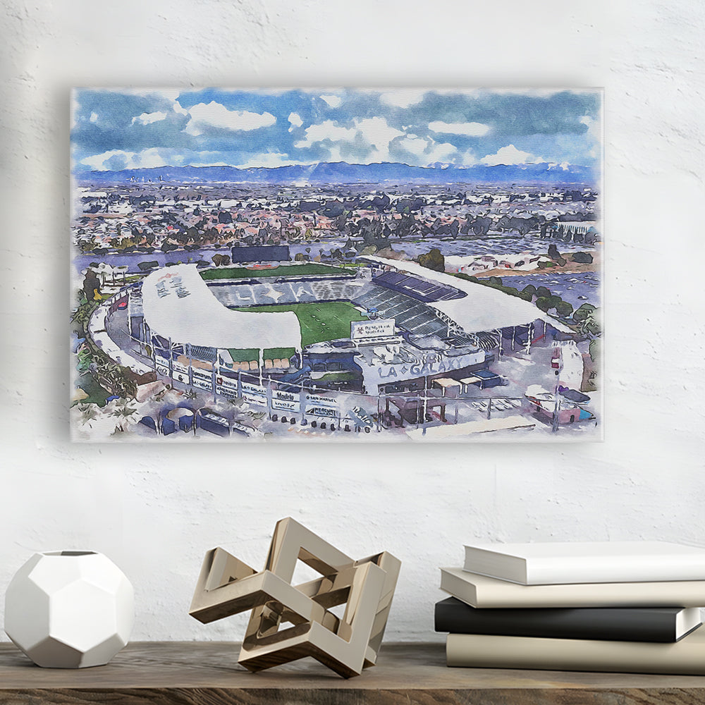 Dignity Health Sports Park Painting Stadium Watercolor, Sport Art, Gifts for him, Canvas Print Wall Art