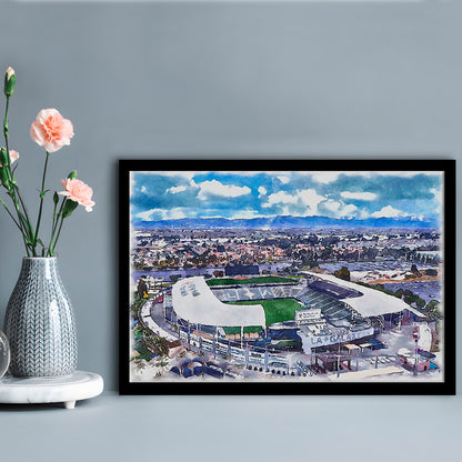 Dignity Health Sports Park Painting Stadium Watercolor, Sport Gift Art, Framed Art Print Wall Decor