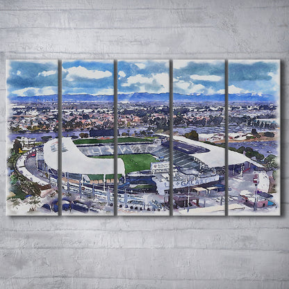 Dignity Health Sports Park Painting Stadium Watercolor, Sport Art, Extra Large Canvas Print Wall Art