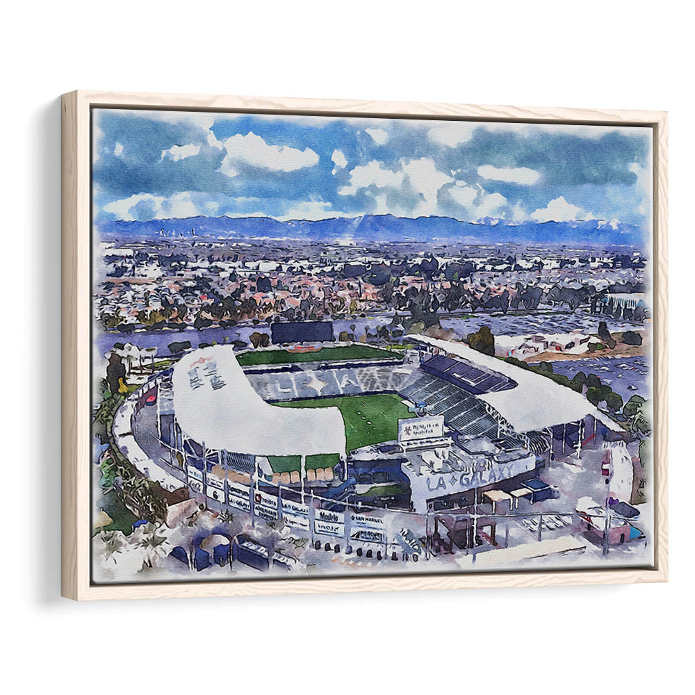 Dignity Health Sports Park Painting Stadium Watercolor, Sport Gift Art, Framed Canvas Print Wall Art
