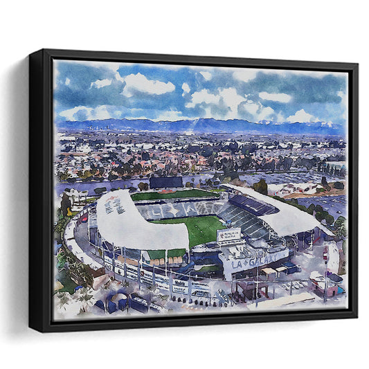 Dignity Health Sports Park Painting Stadium Watercolor, Sport Gift Art, Framed Canvas Print Wall Art