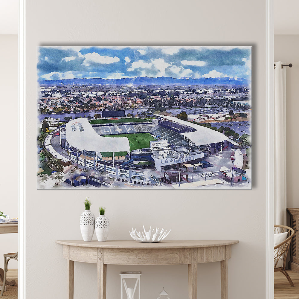 Dignity Health Sports Park Painting Stadium Watercolor, Sport Art, Gifts for him, Canvas Print Wall Art