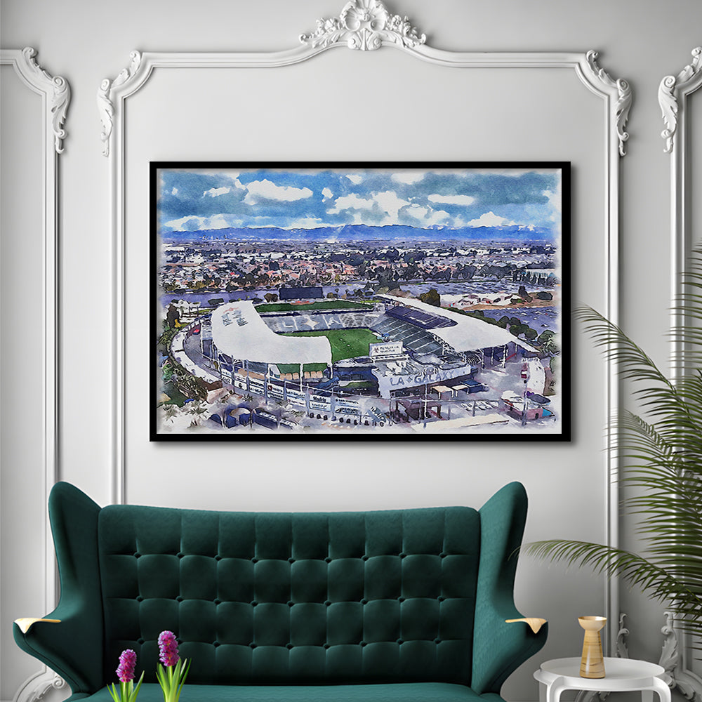 Dignity Health Sports Park Painting Stadium Watercolor, Sport Gift Art, Framed Art Print Wall Decor