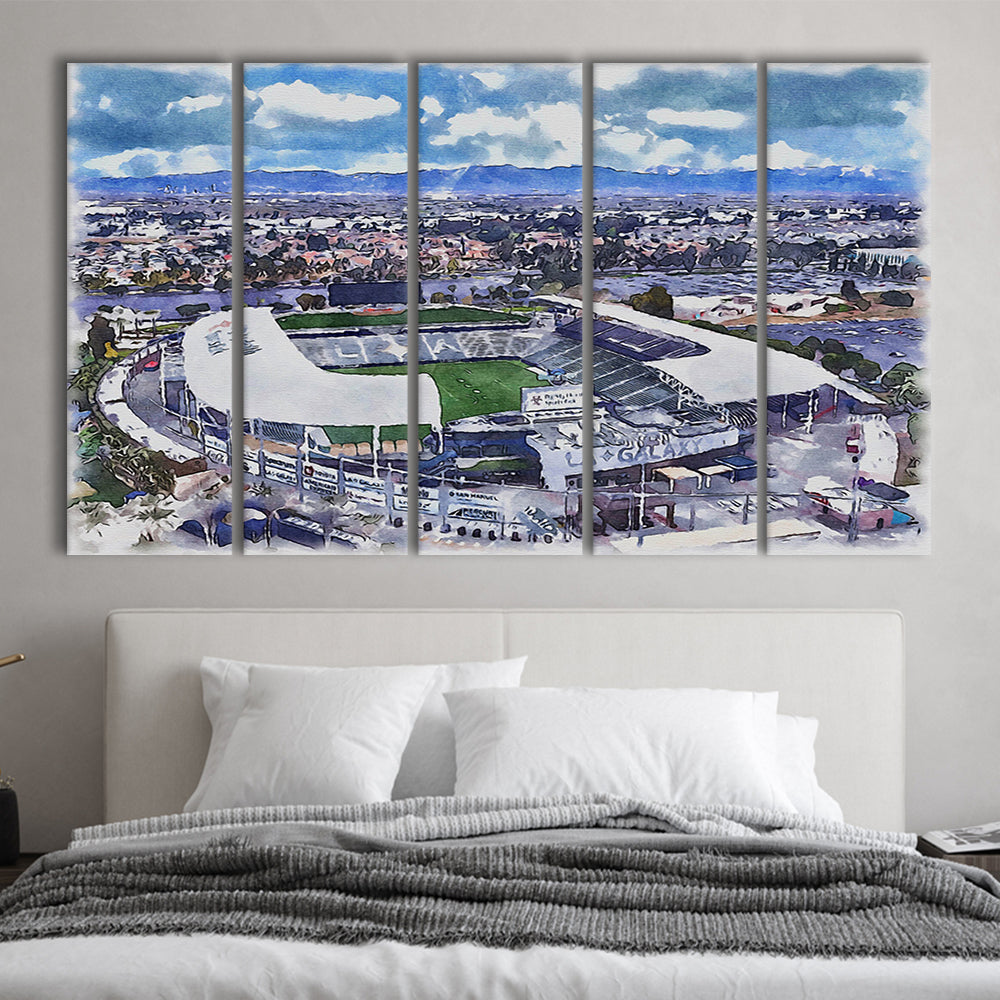 Dignity Health Sports Park Painting Stadium Watercolor, Sport Art, Extra Large Canvas Print Wall Art