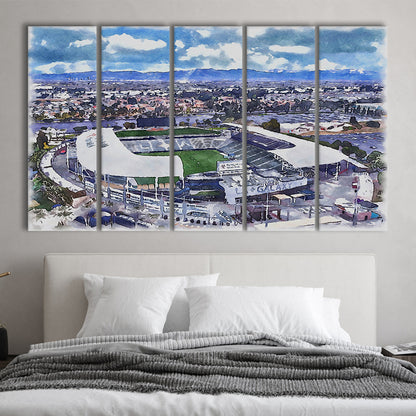 Dignity Health Sports Park Painting Stadium Watercolor, Sport Art, Extra Large Canvas Print Wall Art