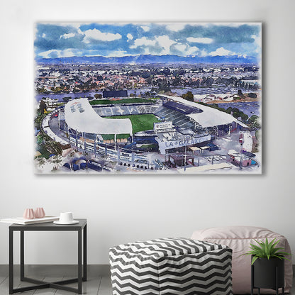 Dignity Health Sports Park Painting Stadium Watercolor, Sport Art, Gifts for him, Canvas Print Wall Art