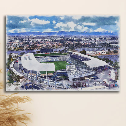 Dignity Health Sports Park Painting Stadium Watercolor, Sport Art, Gifts for him, Canvas Print Wall Art