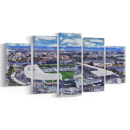 Dignity Health Sports Park Painting Stadium Watercolor, Sport Art, Mixed 5 Panel, Canvas Print Wall Art