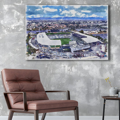 Dignity Health Sports Park Painting Stadium Watercolor, Sport Art, Gifts for him, Canvas Print Wall Art