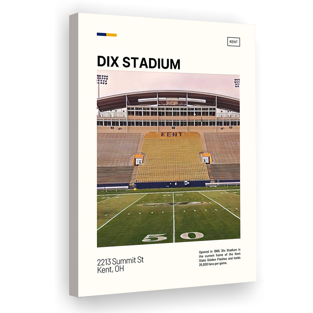 Dix Stadium Print, Kent State Golden Flashes Stadium Canvas Art, Fan Gifts, Sport Art, Canvas Print Wall Art