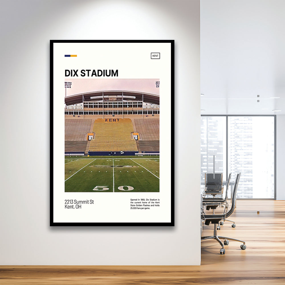 Dix Stadium Print, Kent State Golden Flashes Stadium Art, Gifts for him, Sport Art, Framed Art Print Wall Decor