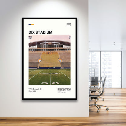 Dix Stadium Print, Kent State Golden Flashes Stadium Art, Gifts for him, Sport Art, Framed Art Print Wall Decor