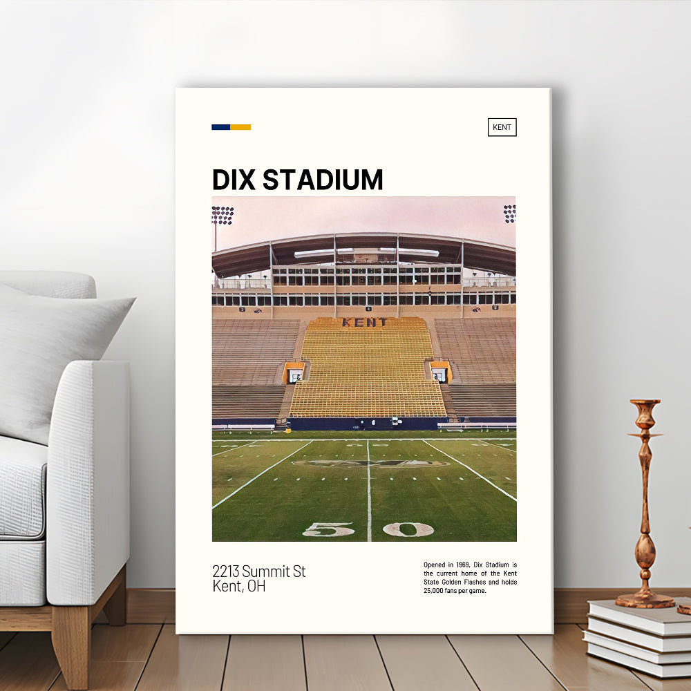 Dix Stadium Print, Kent State Golden Flashes Stadium Canvas Art, Fan Gifts, Sport Art, Canvas Print Wall Art